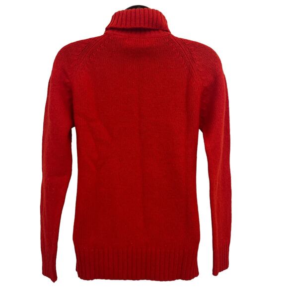 Vintage Northern Isles Red Women Size 34 S Wool Blend Turtleneck Pullover WPL - Picture 2 of 9
